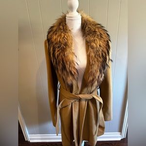 Michael Kors Fur-Trimmed Wool and Cashmere Coat